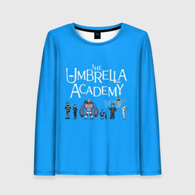 Женский лонгслив 3D с принтом The umbrella academy в Кировске, 100% полиэстер | длинные рукава, круглый вырез горловины, полуприлегающий силуэт | dark horse comics | netflix | the umbrella academy | umbrella | академия амбрелла | белая скрипка | бен харгривз | комикс | комильфо | космобой | кракен | реджинальд харгривз | сеанс | слух