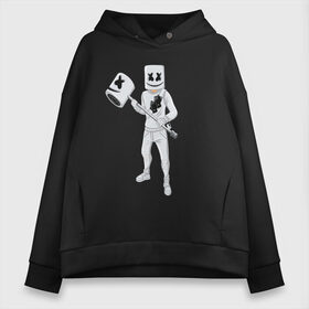 Женское худи Oversize хлопок с принтом MARSHMELLO & FORTNITE в Кировске, френч-терри — 70% хлопок, 30% полиэстер. Мягкий теплый начес внутри —100% хлопок | боковые карманы, эластичные манжеты и нижняя кромка, капюшон на магнитной кнопке | fortnite | game | game fortnite | marshmello | music | зефир | зефирка | игра | игра фортнайт | лого | лого marshmello | лого маршмеллоу | логотип | логотип marshmello | логотип маршмеллоу | маршиеллоу | маска | музыка | музыкант