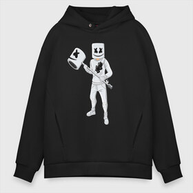 Мужское худи Oversize хлопок с принтом MARSHMELLO & FORTNITE в Кировске, френч-терри — 70% хлопок, 30% полиэстер. Мягкий теплый начес внутри —100% хлопок | боковые карманы, эластичные манжеты и нижняя кромка, капюшон на магнитной кнопке | Тематика изображения на принте: fortnite | game | game fortnite | marshmello | music | зефир | зефирка | игра | игра фортнайт | лого | лого marshmello | лого маршмеллоу | логотип | логотип marshmello | логотип маршмеллоу | маршиеллоу | маска | музыка | музыкант