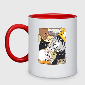 Кружка двухцветная с принтом Котики Шпионы в Кировске, керамика | объем — 330 мл, диаметр — 80 мм. Цветная ручка и кайма сверху, в некоторых цветах — вся внутренняя часть | anime | art | casual | cat | cats | cute | funny | kawaii | kitty | meme | memes | pussy | selfie | аниме | арт | животные | каваи | кавай | кот | коте | котик | котики | коты | кошка | кэжуал | мем | мемы | милота | приколы | прикольные | се