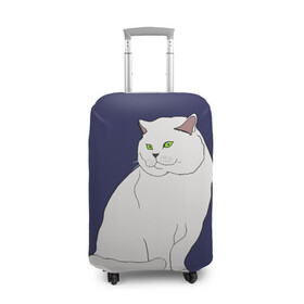 Чехол для чемодана 3D с принтом Белый британский котик в Кировске, 86% полиэфир, 14% спандекс | двустороннее нанесение принта, прорези для ручек и колес | cat | cute | kitten | meow | британец | британский | взгляд | друзья | животные | зверек | зверюшки | каваи | киска | котенок | котик | коты | котята | кошак | кошечки | кошки | лапы | милые | мордочка | мяу | няшные