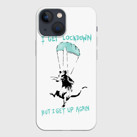 Чехол для iPhone 13 mini с принтом Banksy в Кировске,  |  | 19 | art | banksy | covid | ncov | rat | street | арт | бэнкси | вирус | коронавирус | крыса | стрит арт | уличный | художник