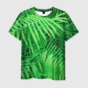 Мужская футболка 3D с принтом SUMMER TEXTURE в Кировске, 100% полиэфир | прямой крой, круглый вырез горловины, длина до линии бедер | summer | tropic | жара | летний | лето | отдых | пальмы | природа | текстура | тропикано | тропики