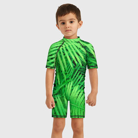 Детский купальный костюм 3D с принтом SUMMER TEXTURE в Кировске, Полиэстер 85%, Спандекс 15% | застежка на молнии на спине | summer | tropic | жара | летний | лето | отдых | пальмы | природа | текстура | тропикано | тропики