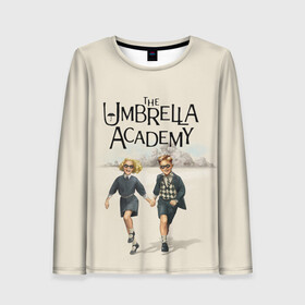 Женский лонгслив 3D с принтом The umbrella academy в Кировске, 100% полиэстер | длинные рукава, круглый вырез горловины, полуприлегающий силуэт | dark horse comics | netflix | the umbrella academy | umbrella | академия амбрелла | белая скрипка | бен харгривз | комикс | комильфо | космобой | кракен | реджинальд харгривз | сеанс | слух