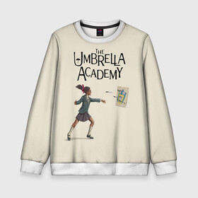 Детский свитшот 3D с принтом The umbrella academy в Кировске, 100% полиэстер | свободная посадка, прямой крой, мягкая тканевая резинка на рукавах и понизу свитшота | dark horse comics | netflix | the umbrella academy | umbrella | академия амбрелла | белая скрипка | бен харгривз | комикс | комильфо | космобой | кракен | реджинальд харгривз | сеанс | слух