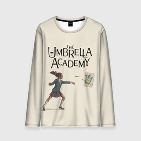 Мужской лонгслив 3D с принтом The umbrella academy в Кировске, 100% полиэстер | длинные рукава, круглый вырез горловины, полуприлегающий силуэт | dark horse comics | netflix | the umbrella academy | umbrella | академия амбрелла | белая скрипка | бен харгривз | комикс | комильфо | космобой | кракен | реджинальд харгривз | сеанс | слух