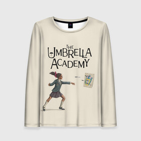 Женский лонгслив 3D с принтом The umbrella academy в Кировске, 100% полиэстер | длинные рукава, круглый вырез горловины, полуприлегающий силуэт | dark horse comics | netflix | the umbrella academy | umbrella | академия амбрелла | белая скрипка | бен харгривз | комикс | комильфо | космобой | кракен | реджинальд харгривз | сеанс | слух