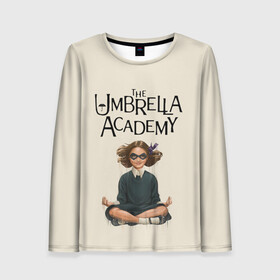 Женский лонгслив 3D с принтом The umbrella academy в Кировске, 100% полиэстер | длинные рукава, круглый вырез горловины, полуприлегающий силуэт | dark horse comics | netflix | the umbrella academy | umbrella | академия амбрелла | белая скрипка | бен харгривз | комикс | комильфо | космобой | кракен | реджинальд харгривз | сеанс | слух