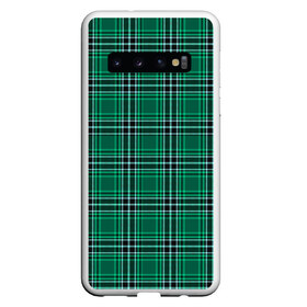 Чехол для Samsung Galaxy S10 с принтом The Gentlemen Green в Кировске, Силикон | Область печати: задняя сторона чехла, без боковых панелей | Тематика изображения на принте: boys | cell | gentlmen | pattern | боевик | гайричи | геометрия | джентельмены | джентльмен | квадраты | клетка | клетчатый | комедия | криминал | линии | мужские | пацанские | полоска | полосы | текстура | узор