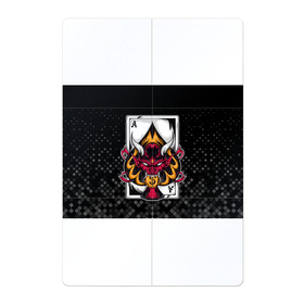 Магнитный плакат 2Х3 с принтом Карточный дьявол (Пиковый туз) в Кировске, Полимерный материал с магнитным слоем | 6 деталей размером 9*9 см | ас | бубна | валет | восьмёрка | выигрыш | главарь | дама | десятка | джокер | долг | дьявол | казино | карта | карточный | карты | козырь | колода | король | крести | куш | масть | очко | пик | пики | победа