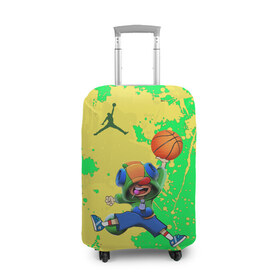 Чехол для чемодана 3D с принтом Brawl STARS (Jordan) в Кировске, 86% полиэфир, 14% спандекс | двустороннее нанесение принта, прорези для ручек и колес | air jordan | brawl | leon | moba | stars | supercell | баскетбол | игра | коллаборация | коллаж | паттерн