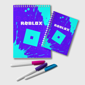 Блокнот с принтом ROBLOX РОБЛОКС в Кировске, 100% бумага | 48 листов, плотность листов — 60 г/м2, плотность картонной обложки — 250 г/м2. Листы скреплены удобной пружинной спиралью. Цвет линий — светло-серый
 | Тематика изображения на принте: blocks | blox | game | games | logo | minecraft | mobile | online | roblocks | roblox | robux | studio | блоки | игра | игры | квадрат | квадратик | кщидщч | лого | логотип | майнкрафт | онлайн | роблокс | робукс | символ | символы | студия