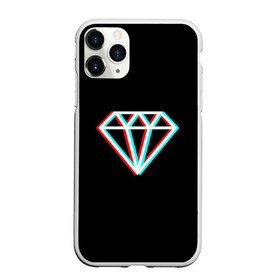 Чехол для iPhone 11 Pro Max матовый с принтом Glitch Diamond в Кировске, Силикон |  | diamond | glitch | rgb | алмаз | глитч | глич