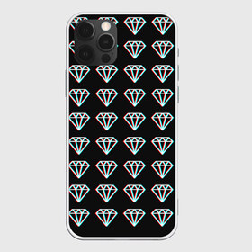 Чехол для iPhone 12 Pro Max с принтом Diamonds Glitch в Кировске, Силикон |  | diamond | glitch | glitch diamond | rgb | алмаз | глитч | глич