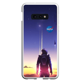 Чехол для Samsung S10E силиконовый с принтом NASA в Кировске, Силикон | Область печати: задняя сторона чехла, без боковых панелей | Тематика изображения на принте: cosmonavt | galaxy | nasa | nebula | space | star | абстракция | астронавт | вселенная | галактика | звезда | звезды | космический | космонавт | наса | планеты | скафандр