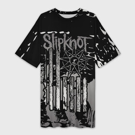 Платье-футболка 3D с принтом Slipknot в Кировске,  |  | Тематика изображения на принте: band | corey taylor | jim root | metal | mick thomson | music | official | slipknot | альтернативный | глэм | готик | гранж | метал | музыка | пост | рок | слипкнот | хард