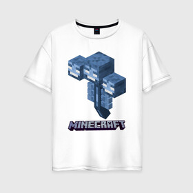 Женская футболка хлопок Oversize с принтом Minecraft в Кировске, 100% хлопок | свободный крой, круглый ворот, спущенный рукав, длина до линии бедер
 | minecraft | копатель | кубики | майкрафт | майнкрафт | мморг | мультиплеер | пиксели | пиксельная игра | развивающая игра | рпг | строительство | стройка