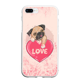 Чехол для iPhone 7Plus/8 Plus матовый с принтом Love Pug (Z) в Кировске, Силикон | Область печати: задняя сторона чехла, без боковых панелей | Тематика изображения на принте: dog | doggie | doggy | mops | pug | декоративная собака | друг человека | другу | кинолог | лабрадор | малые молоссоиды | мопс | мопсик | мохнатый | пес | пёсель | пёсик | подарок | подруге | собака | собакен | собаки