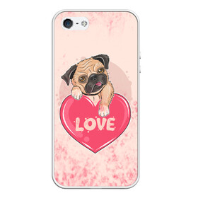 Чехол для iPhone 5/5S матовый с принтом Love Pug (Z) в Кировске, Силикон | Область печати: задняя сторона чехла, без боковых панелей | Тематика изображения на принте: dog | doggie | doggy | mops | pug | декоративная собака | друг человека | другу | кинолог | лабрадор | малые молоссоиды | мопс | мопсик | мохнатый | пес | пёсель | пёсик | подарок | подруге | собака | собакен | собаки