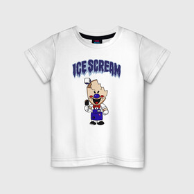 Детская футболка хлопок с принтом Ice Scream в Кировске, 100% хлопок | круглый вырез горловины, полуприлегающий силуэт, длина до линии бедер | Тематика изображения на принте: horror | ice scream | neighborhood | аркадный | хоррор