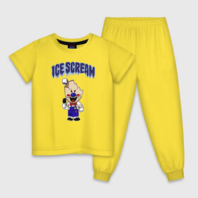 Детская пижама хлопок с принтом Ice Scream в Кировске, 100% хлопок |  брюки и футболка прямого кроя, без карманов, на брюках мягкая резинка на поясе и по низу штанин
 | horror | ice scream | neighborhood | аркадный | хоррор