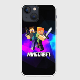 Чехол для iPhone 13 mini с принтом MINECRAFT NEON в Кировске,  |  | craft | creeper | dungeon | dungeons | earth | game | logo | mine | minecraft | mobile | online | дунгеонс | земля | зомби | игра | крипер | лого | майкрафт | майнкрафт | мобайл | онлайн | подземелье | подземелья