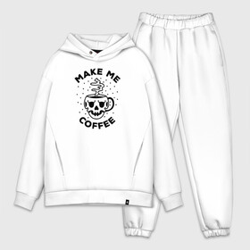 Мужской костюм хлопок OVERSIZE с принтом Make me coffee в Кировске,  |  | barista | cofe | cofee | coffe | coffee | бариста | кофе