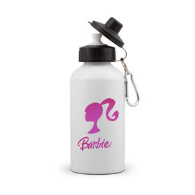 Бутылка спортивная с принтом Барби в Кировске, металл | емкость — 500 мл, в комплекте две пластиковые крышки и карабин для крепления | девушка барби | искусство | кукла | логотип | розовый