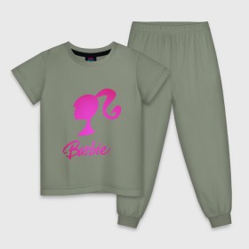 Детская пижама хлопок с принтом Барби в Кировске, 100% хлопок |  брюки и футболка прямого кроя, без карманов, на брюках мягкая резинка на поясе и по низу штанин
 | девушка барби | искусство | кукла | логотип | розовый