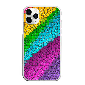 Чехол для iPhone 11 Pro матовый с принтом Яркая мозаика в Кировске, Силикон |  | желтый | зелёный | красный | мозаика | оранжевый | радуга | синий | фиолетовый | цвета | яркие | яркие цвета