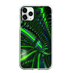 Чехол для iPhone 11 Pro Max матовый с принтом DIGITAL NEON GREEN в Кировске, Силикон |  | Тематика изображения на принте: abstract | abstraction | color | fractal | geometry | paitnt | psy | rdtktr | абстракция | геометрия | краски | неоновые | психоделика | фрактал