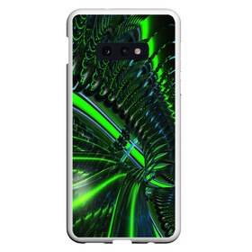 Чехол для Samsung S10E с принтом DIGITAL NEON GREEN в Кировске, Силикон | Область печати: задняя сторона чехла, без боковых панелей | abstract | abstraction | color | fractal | geometry | paitnt | psy | rdtktr | абстракция | геометрия | краски | неоновые | психоделика | фрактал