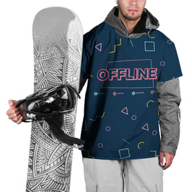 Накидка на куртку 3D с принтом OFFLINE в Кировске, 100% полиэстер |  | Тематика изображения на принте: facebook | instagram | offline | pattern | twitter | youtube | мессенджер | оффлайн | соцсети | узор