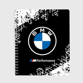 Тетрадь с принтом BMW БМВ в Кировске, 100% бумага | 48 листов, плотность листов — 60 г/м2, плотность картонной обложки — 250 г/м2. Листы скреплены сбоку удобной пружинной спиралью. Уголки страниц и обложки скругленные. Цвет линий — светло-серый
 | 2020 | auto | b m w | bmv | bmw | car | logo | moto | performance | power | series | sport | авто | б м в | бмв | игра | игры | иьц | лого | логотип | марка | машина | мото | мотоцикл | павер | перфоманс | серии | серия | символ | спорт