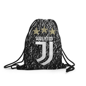 Рюкзак-мешок 3D с принтом JUVENTUS. в Кировске, 100% полиэстер | плотность ткани — 200 г/м2, размер — 35 х 45 см; лямки — толстые шнурки, застежка на шнуровке, без карманов и подкладки | fc | football | football club | juventus | sport | итальянский профессиональный футбольный клуб | клуб италии | спорт | уефа | униформа | фирменные цвета | фк | футбол | футбольный клуб | ювентус