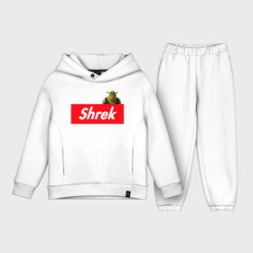 Детский костюм хлопок Oversize с принтом Shrek в Кировске,  |  | shrek | shrek is life | мемы | огр кек | суприм | суприм лого | шрек