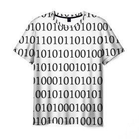 Мужская футболка 3D с принтом 101 в Кировске, 100% полиэфир | прямой крой, круглый вырез горловины, длина до линии бедер | 101 | binary code | machine language | programming | двоичный код | программирования