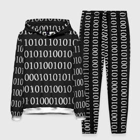 Мужской костюм 3D (с толстовкой) с принтом Black 101 в Кировске,  |  | 101 | binary code | black | programming | двоичный код | программировать