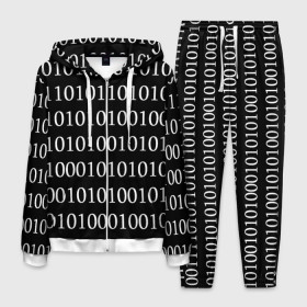 Мужской костюм 3D с принтом Black 101 в Кировске, 100% полиэстер | Манжеты и пояс оформлены тканевой резинкой, двухслойный капюшон со шнурком для регулировки, карманы спереди | 101 | binary code | black | programming | двоичный код | программировать