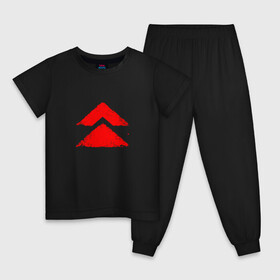 Детская пижама хлопок с принтом Ghost of Tsushima Red Logo (Z) в Кировске, 100% хлопок |  брюки и футболка прямого кроя, без карманов, на брюках мягкая резинка на поясе и по низу штанин
 | game | ghost of tsushima | jin sakai | samurai | дзин сакай | игра | призрак цусимы | самурай