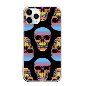 Чехол для iPhone 11 Pro Max матовый с принтом Neon skull в Кировске, Силикон |  | color | grin | jaw | neon | skull | teeth | неон | оскал | пасть | цвет | череп