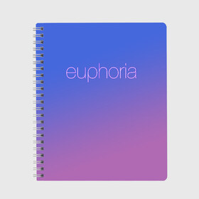 Тетрадь с принтом Euphoria в Кировске, 100% бумага | 48 листов, плотность листов — 60 г/м2, плотность картонной обложки — 250 г/м2. Листы скреплены сбоку удобной пружинной спиралью. Уголки страниц и обложки скругленные. Цвет линий — светло-серый
 | euphoria | hunter schafer | jules vaughn | rue bennett | zendaya | джулиус | джулс вон | зендайа | зендая | ру беннет | хантер шафер | эйфория