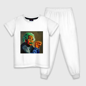 Детская пижама хлопок с принтом Энштейн в Кировске, 100% хлопок |  брюки и футболка прямого кроя, без карманов, на брюках мягкая резинка на поясе и по низу штанин
 | albert | art | einstein | арт | энштейн
