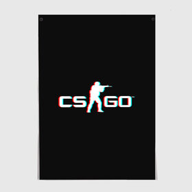 Постер с принтом CSGO GLITCH LOGO в Кировске, 100% бумага
 | бумага, плотность 150 мг. Матовая, но за счет высокого коэффициента гладкости имеет небольшой блеск и дает на свету блики, но в отличии от глянцевой бумаги не покрыта лаком | Тематика изображения на принте: 1.6 | counter strike | csgo | glitch | logo shuter | trand | контр страйк | стрелялки