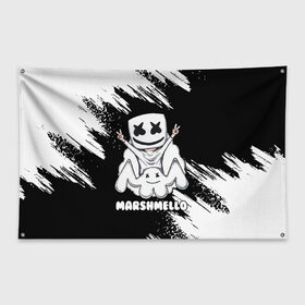 Флаг-баннер с принтом MARSHMELLO в Кировске, 100% полиэстер | размер 67 х 109 см, плотность ткани — 95 г/м2; по краям флага есть четыре люверса для крепления | dj | marshmello | marshmellow | usa | америка | клуб | клубная музыка | мармело | маршмелло | маршмеллоу | музыка | музыкант