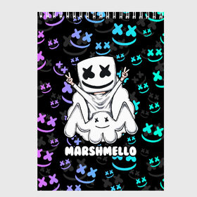 Скетчбук с принтом MARSHMELLO в Кировске, 100% бумага
 | 48 листов, плотность листов — 100 г/м2, плотность картонной обложки — 250 г/м2. Листы скреплены сверху удобной пружинной спиралью | dj | marshmello | marshmellow | usa | америка | клуб | клубная музыка | мармело | маршмелло | маршмеллоу | музыка | музыкант