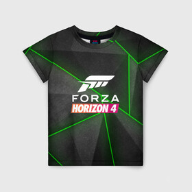 Детская футболка 3D с принтом Forza Horizon 4 Hi-tech в Кировске, 100% гипоаллергенный полиэфир | прямой крой, круглый вырез горловины, длина до линии бедер, чуть спущенное плечо, ткань немного тянется | Тематика изображения на принте: 4 | forza | gamer | games | horizon | racing | ultimate | гонки | форза