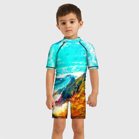 Детский купальный костюм 3D с принтом Японские горы в Кировске, Полиэстер 85%, Спандекс 15% | застежка на молнии на спине | art | japan | summer | азия | акварель | восток | восход | горы | деревья | искусство | картина | краски | красочный | лес | летние | лето | мазки | небесный | облака | пейзаж | природа | разноцветные | рассвет