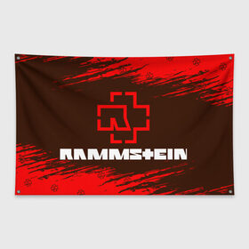 Флаг-баннер с принтом RAMMSTEIN / РАМШТАЙН в Кировске, 100% полиэстер | размер 67 х 109 см, плотность ткани — 95 г/м2; по краям флага есть четыре люверса для крепления | hfvinfqy | lindeman | lindemann | logo | metal | music | rammstein | ramstein | rock | til | till | группа | концерт | концерты | кфььыеушт | линдеман | линдеманн | лого | логотип | логотипы | метал | музыка | раммштайн | рамштайн | рок | символ